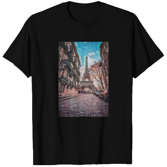 Vintage Eiffel Tower -Paris Painting France Lover T Shirts