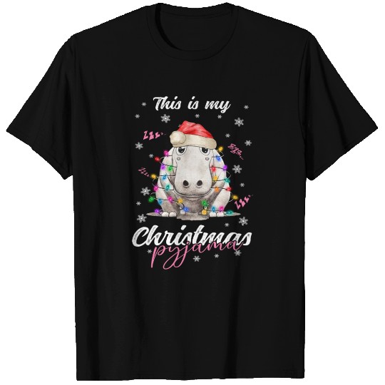 Winter Christmas Pyjama Hippopotamus T Shirts