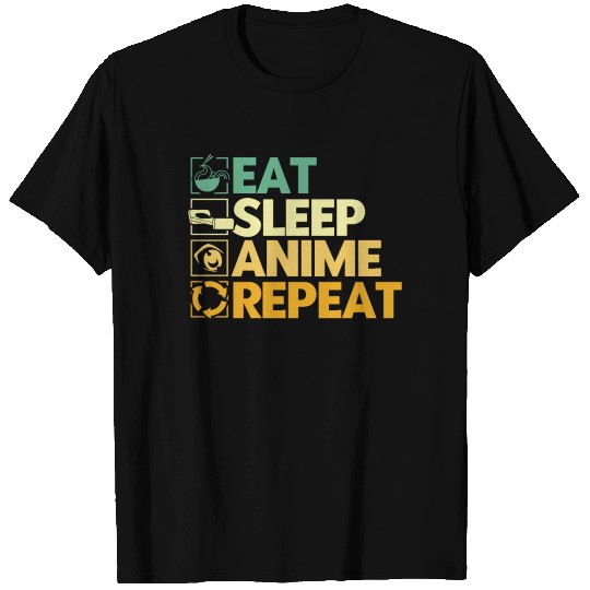 Eat Sleep Anime Repeat T Shirts