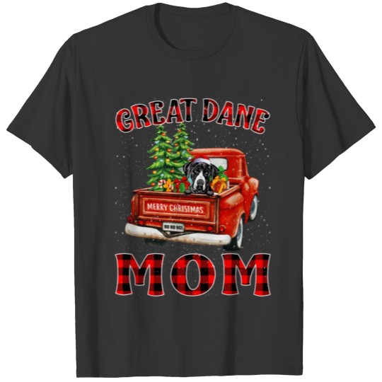 Christmas Great Dane Mom Hat Santa Truck Tree Plai T Shirts
