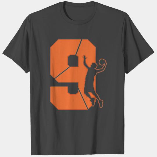 Kids 9 Year Old 9th Basketball Birthday Party T Shirts