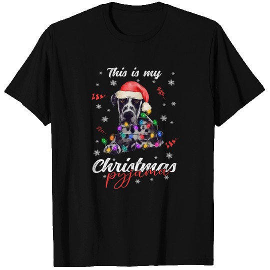 Winter Christmas Pyjama Great Dane T Shirts