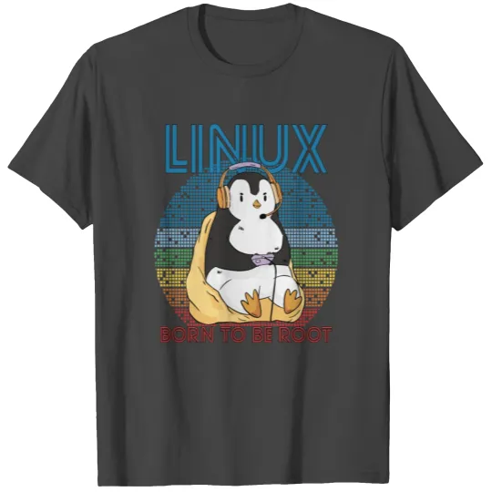 Gamer Root Retro Penguin Linux Nerd Programmer Gee T Shirts