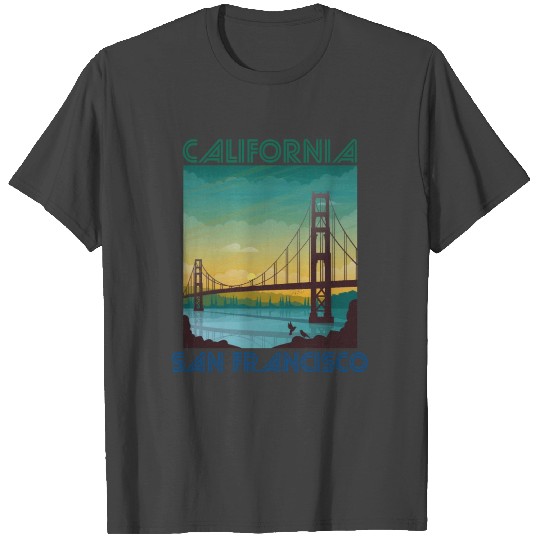 California San Francisco Holiday Golden Gate Bridg T Shirts