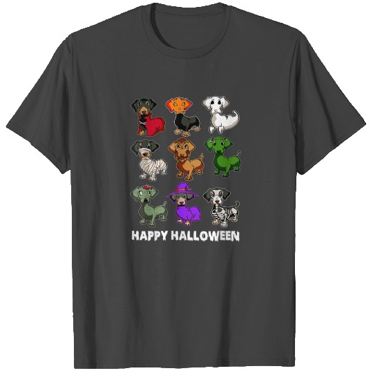 Dachshund Dogs Halloween Happy Halloween T Shirts