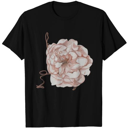 Yoga Pose With Peony Flower T Shirts