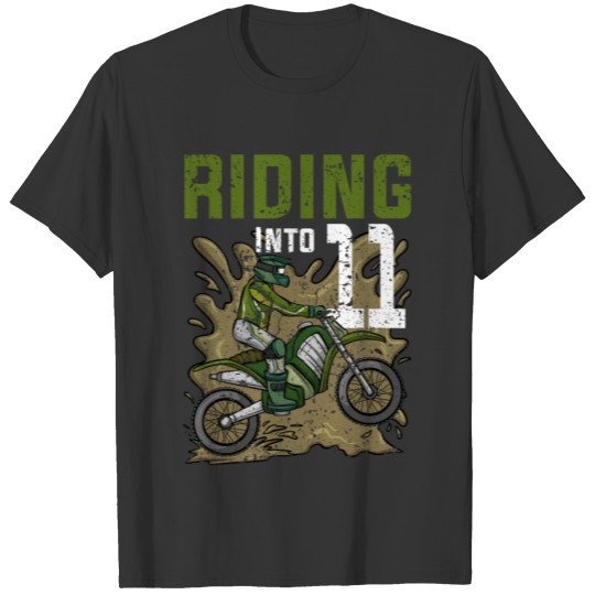 Riding Into11 Teen Dirt Bike Motocross Birthday T Shirts