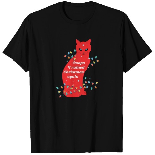 Ooops, I Ruined Christmas Again, Red Cat watching T Shirts