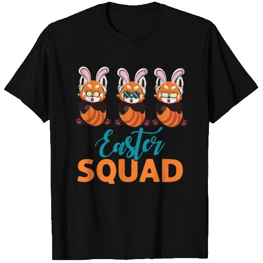 Easter Squad Red Panda With Bunny Ears T Shirts