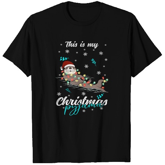 Winter Christmas Pyjama Otter T Shirts