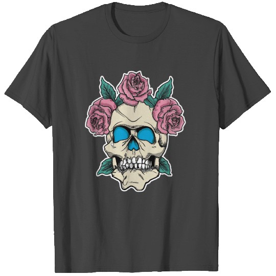 Grotesque Rock And Roll Skull & Roses T Shirts