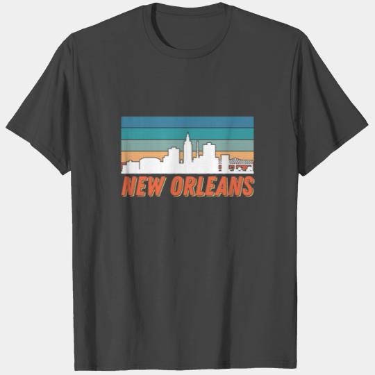 New Orleans Skyline Mardi Gras Souvenir Louisiana T Shirts