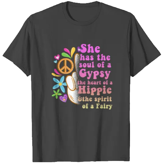 Hippie Peace Groovy FlowerPower Boho Woodstock T Shirts