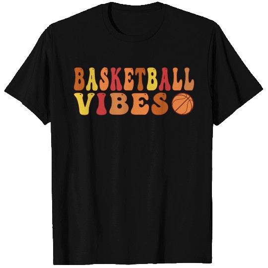 Basketball Vibes Colorful Basketball Groovy T Shirts