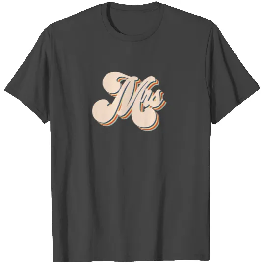 Mrs Retro Matching Couple Newlywed Married Wifehus T Shirts