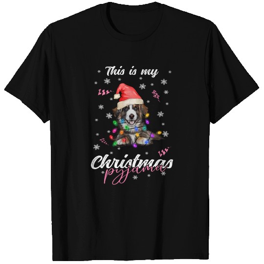 Winter Christmas Pyjama Australian Shepherd T Shirts