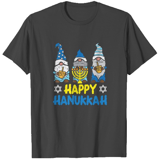 Happy Hanukkah Jewish Gnomes Menorah Hanukkah T Shirts