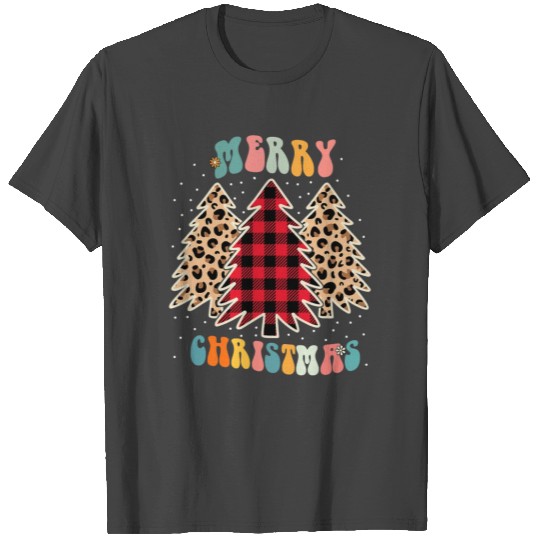 Christmas Tree Lights Leopard Buffalo Plaid T Shirts
