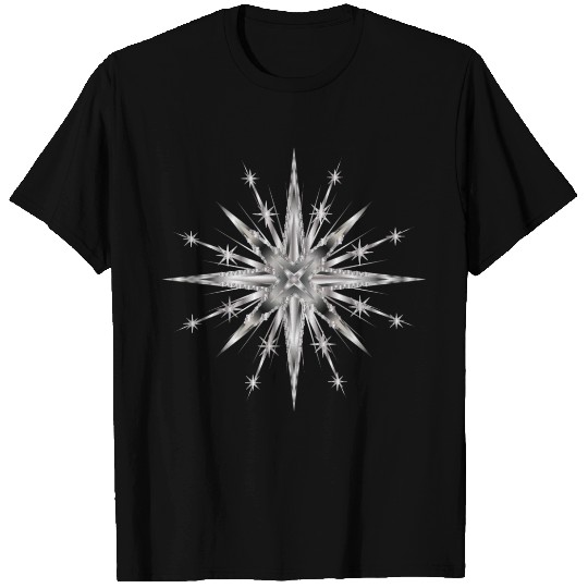 Silver colored glamor timeless star T Shirts