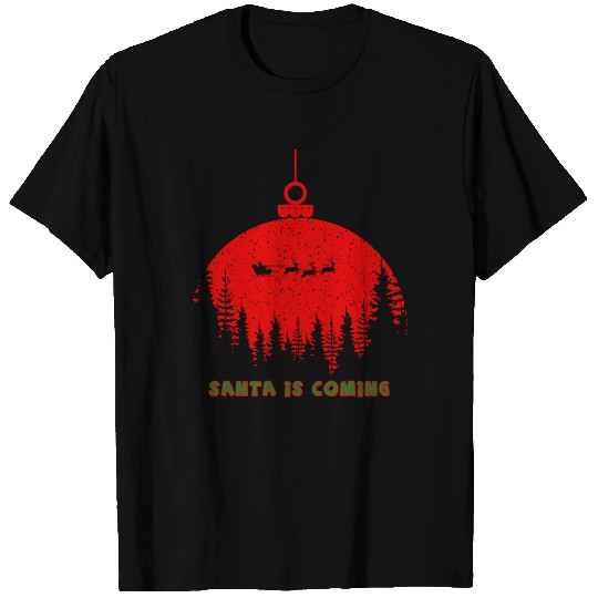 Christmas Santa Is Coming Santa Candy Cane Throne T Shirts