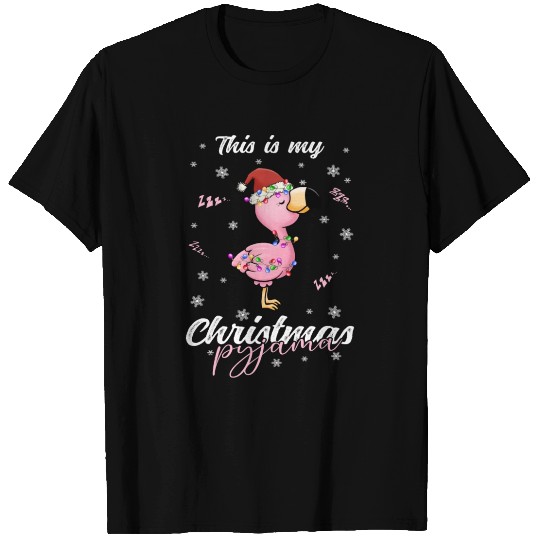 Winter Christmas Pyjama Flamingo T Shirts