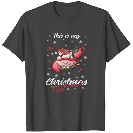 Winter Christmas Pyjama Crab T Shirts