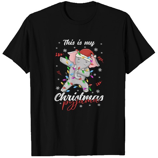 Winter Christmas Pyjama Elephant T Shirts