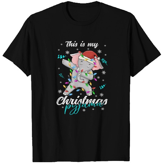 Winter Christmas Pyjama Elephant T Shirts