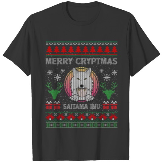 Merry Cryptmas Christmas Saitama Inu Coin Crypto T Shirts