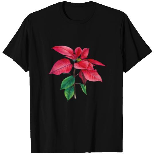 Poinsettia Christmas Star T Shirts