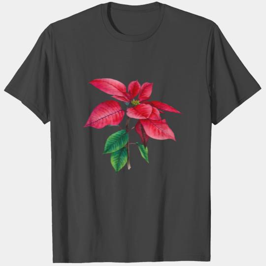 Poinsettia Christmas Star T Shirts