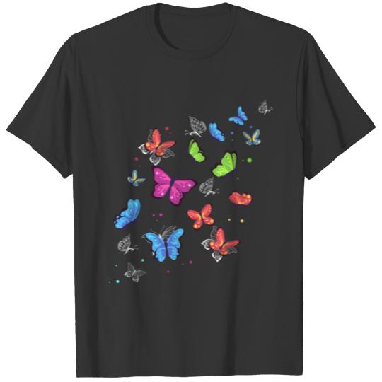 Colourful Butterflies Garden Womens Butterfly T Shirts
