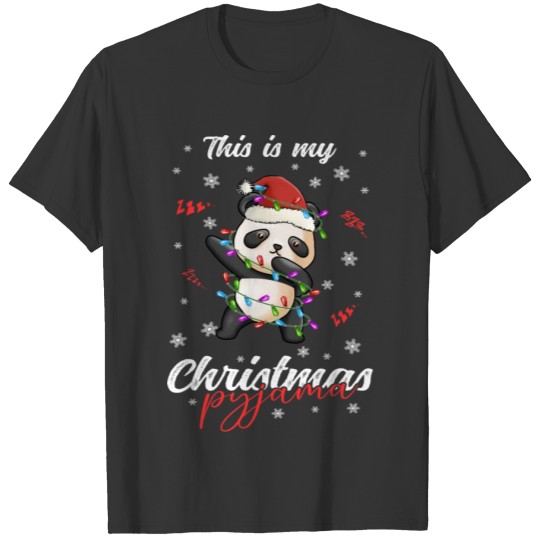 Winter Christmas Pyjama Panda T Shirts