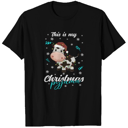 Winter Christmas Pyjama Cow T Shirts