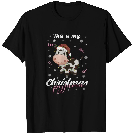 Winter Christmas Pyjama Cow T Shirts
