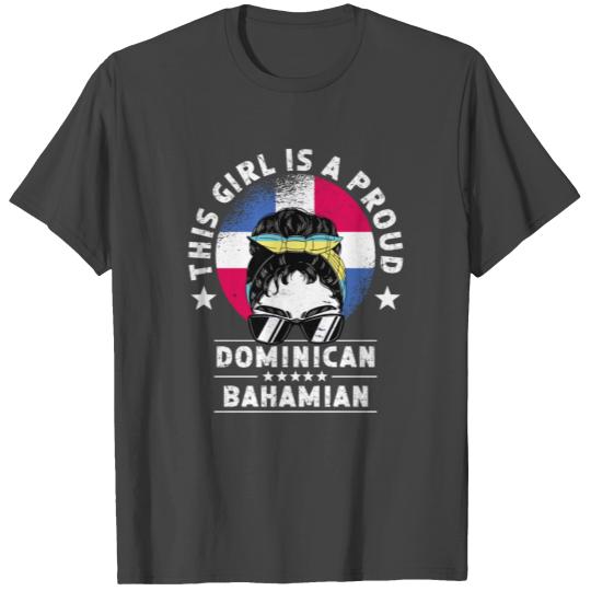Dominican Republic Flag Bahamas Grown Women Girl T Shirts