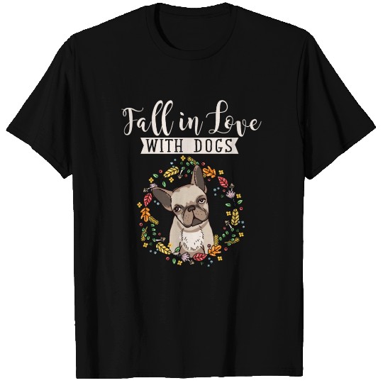 Autumn Women Flowers Fall Dog Lover T Shirts