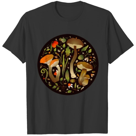 Vintage Edible Mushroom Chart Dining Garden Garden T Shirts