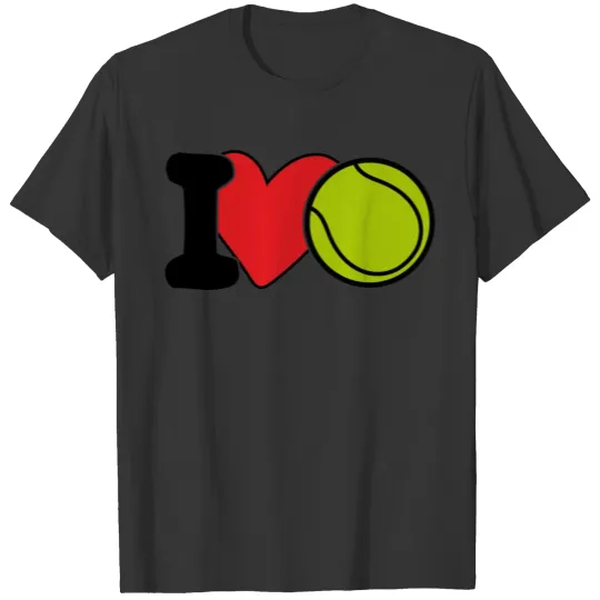 I Love Tennis Cute Heart Tennis Ball - Tennis Love T Shirts