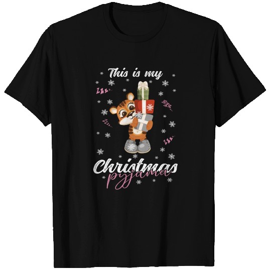 Winter Christmas Pyjama Tiger T Shirts