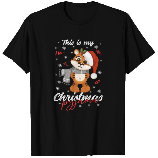 Winter Christmas Pyjama Tiger T Shirts
