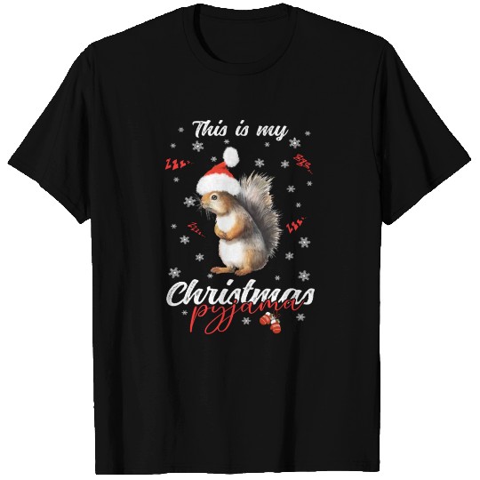 Winter Christmas Pyjama Squirrel T Shirts