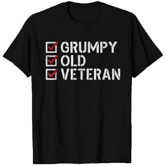 Grumpy Old Veteran Patriotic Military Veteran T Shirts