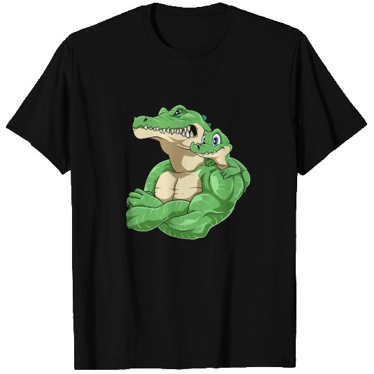 Strong Crocodile with Crocodile Kid for a T Shirts