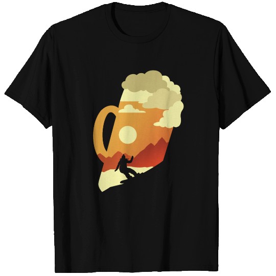 Apres Ski Beer Snowboarding Mountains Ski T Shirts