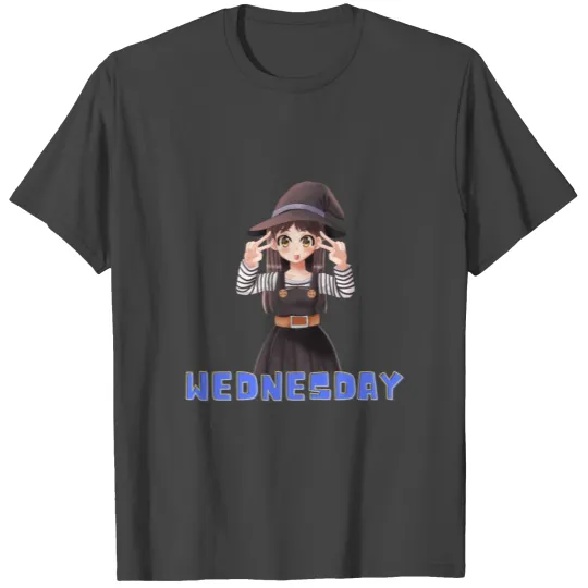 Anime Cute Witch Girl Wednesday Days of the Week T Shirts