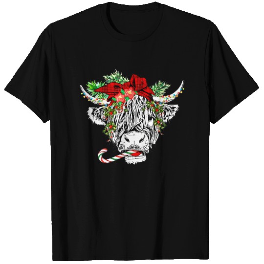 Christmas Highland Cow Merry Christmas T Shirts