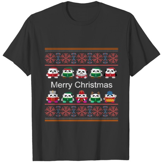 Merry Christmas Panda T Shirts