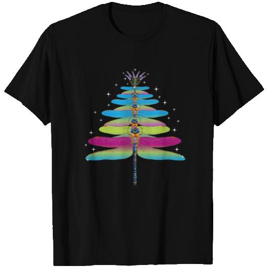 Dragonfly Christmas Tree Funny Insects Lover Xmas T Shirts