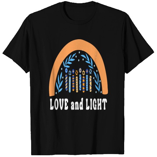 Love And Light Rainbow Hanukkah Jewish Chanukah T Shirts